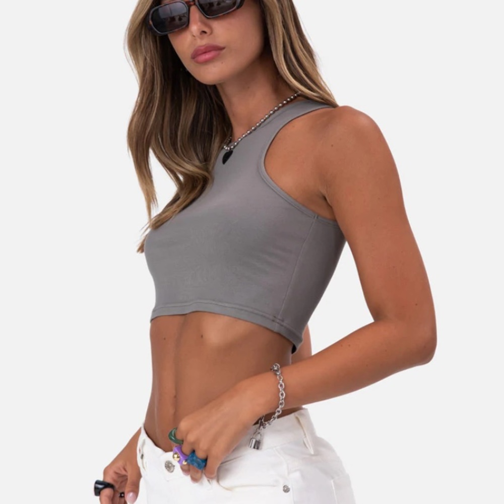 Adika Grey Crop Top